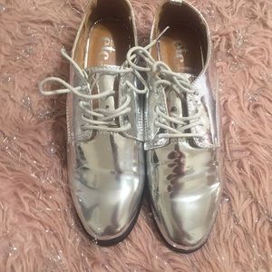 Silver dress shoes